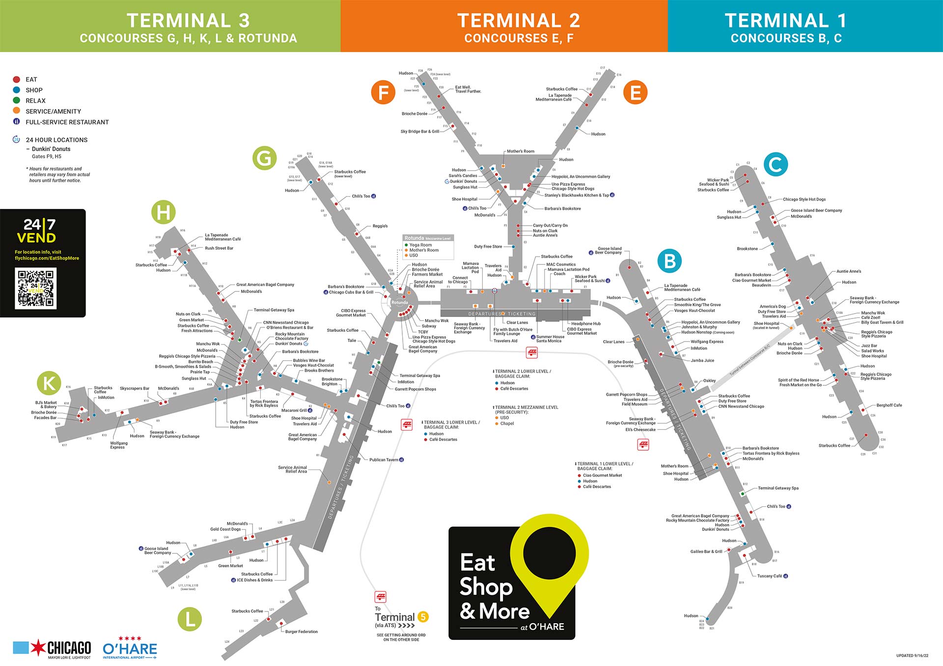 O hare food map