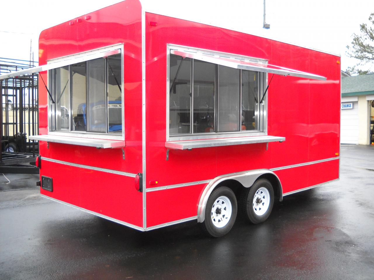 Trailer food concession truck trailers customized outs bump yellow