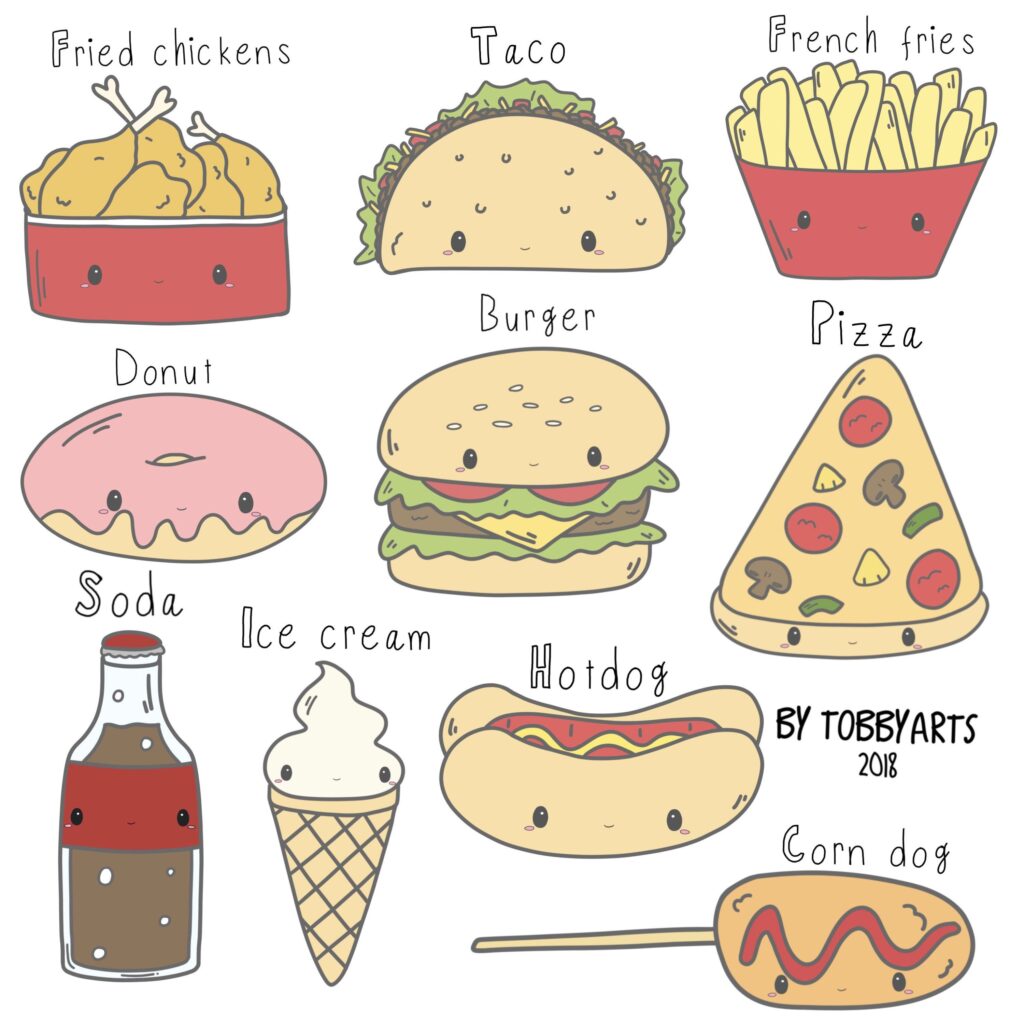 Cute Food Drawings: A Culinary Canvas of Kawaii Creations