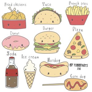 Cute Food Drawings: A Culinary Canvas of Kawaii Creations
